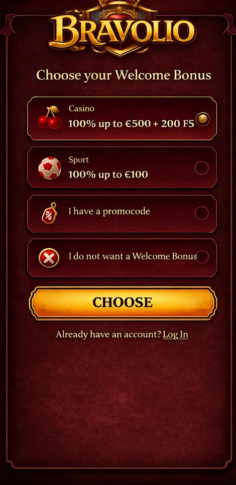 bravolio casino rergistration